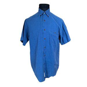 Orvis Men's Blue Short Sleeve Button Front Shirt Medium